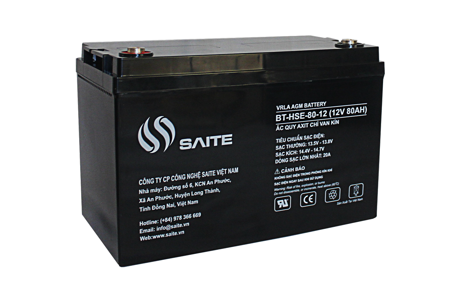 Ắc quy SAITE BT-HSE-80-12 12V 80AH Ắc quy SAITE BT-HSE-80-12 12V 80AH