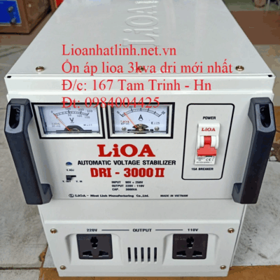 ỔN ÁP LIOA 3KVA - 3KW MÃ SẢN PHẨM DRI - 3000 II ĐỜI MỚI NHẤT 2024 - 2025 DÂY ĐỒNG 100%